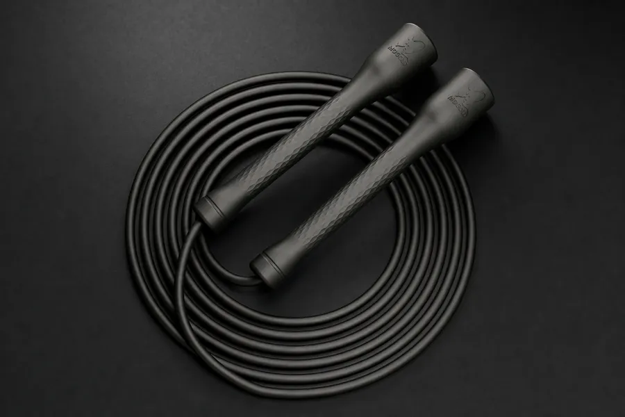 Ironpace Weighted Jump Rope — Dual Cable System — Black / Silver / White